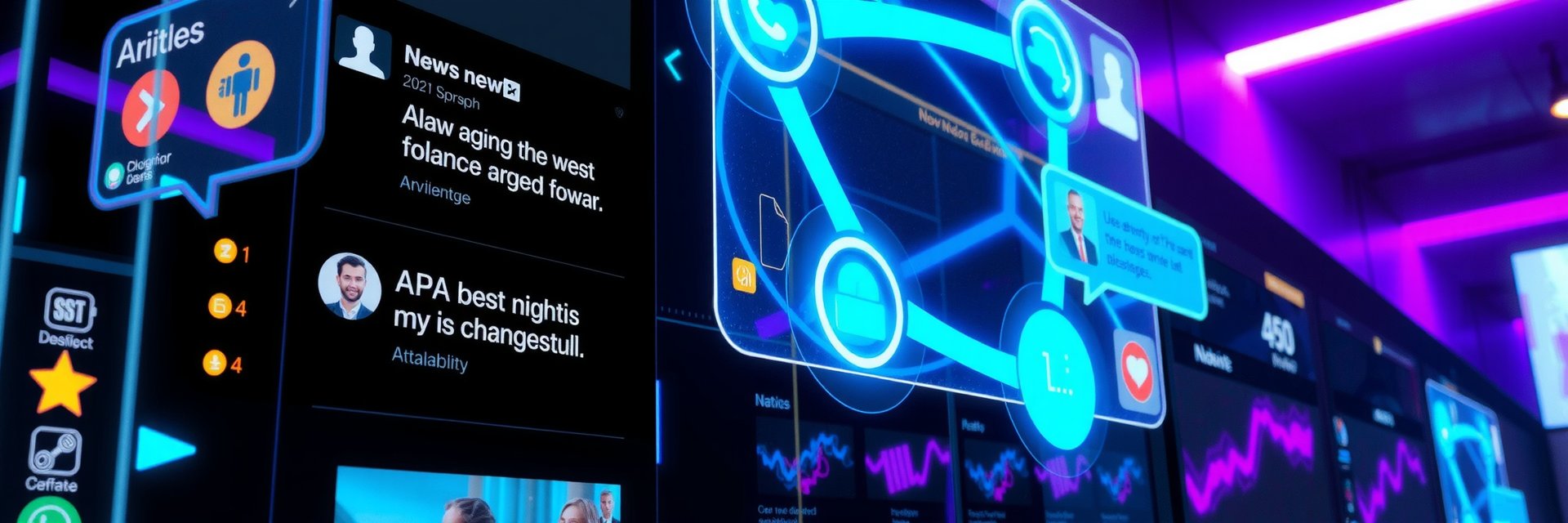 Futuristic news and community interface for PlayMido